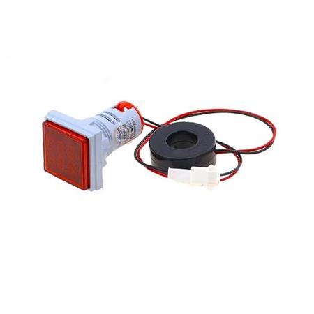 22mm Dijital Voltmetre-Ampermetre Kare AC 60-500V 0-100A Kırmızı